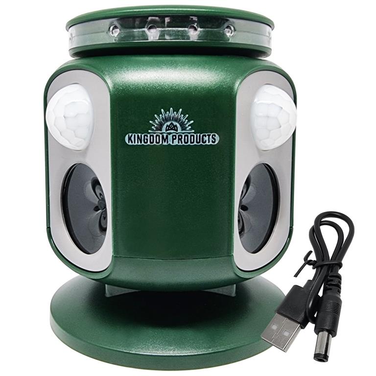 Newest 2024 Expanded Detection Range Solar Animal Repeller - Animal Repellent Outdoor Motion Activated by 2 Newest Sensors, Wider Range of 220 Degree, Stronger LED Lights and 2 Alarms, USB Cable