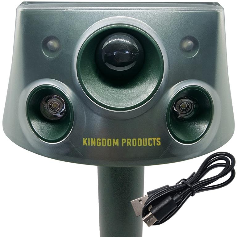 SK031 Latest 2024 Expanded Detection Range Solar Animal Repeller - Animal Repellent Outdoor with Automatic Frequencies, 2 Motion Sensors, 8 Stronger LED Lights, 2 Alarms at 360° and USB CableAutomatic Frequencies, 2 Motion Sensors, 8 Stronger LED Lights, 2 Alarms at 360° and USB Cable